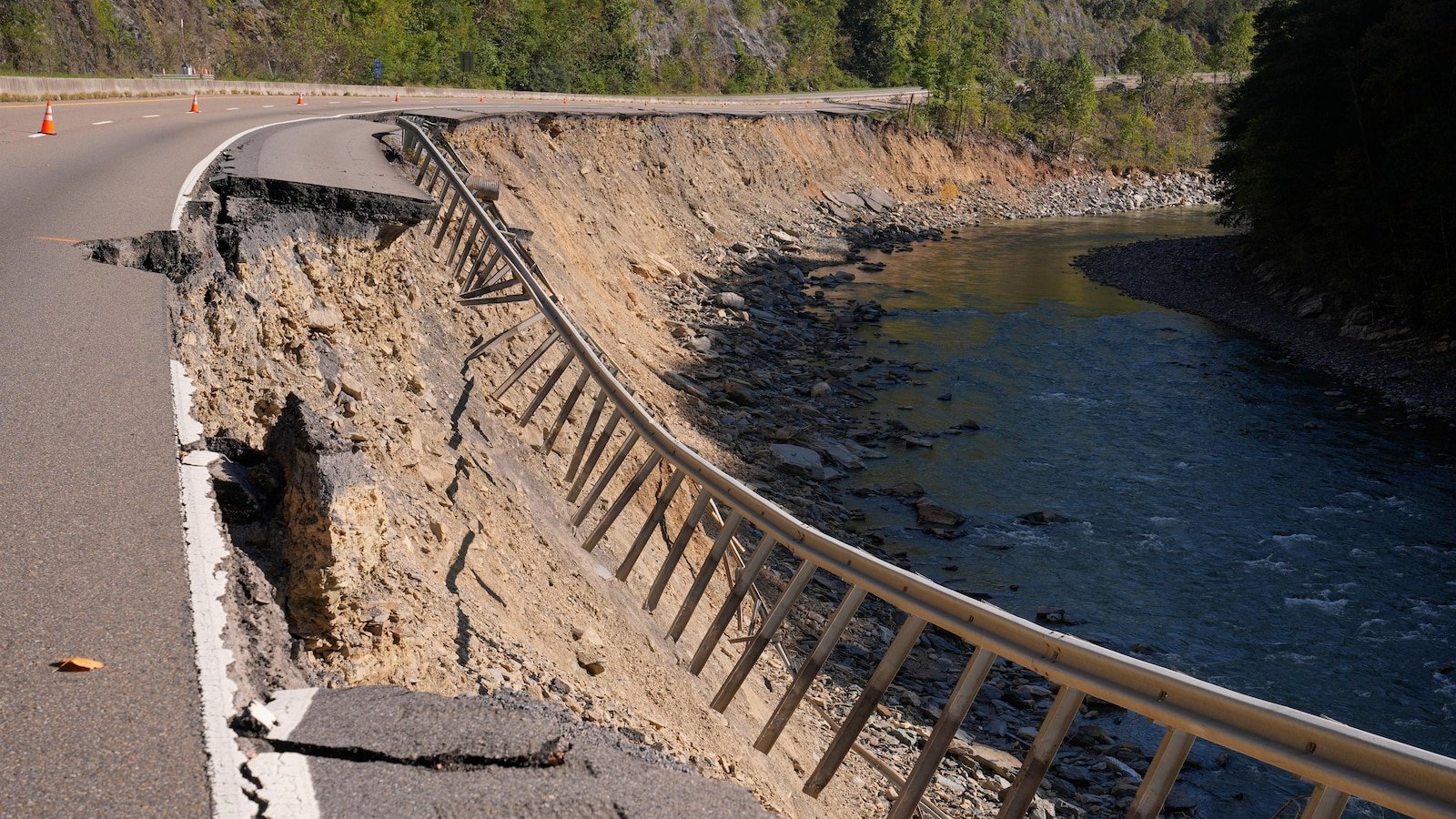 A stretch of a Northern Carolina Highway which collapsed during Helene is for reopening