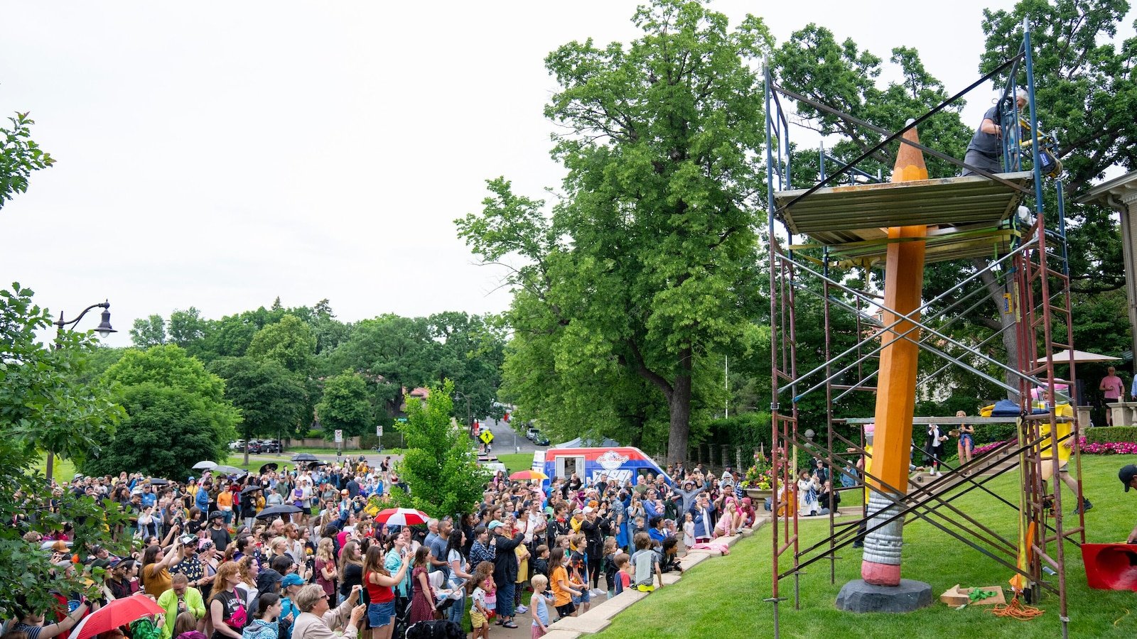 Because a Minneapolis neighborhood approach a giant pencil each year
