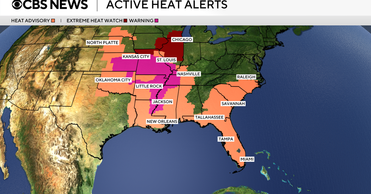 Hot DOME map shows the dangerous temperature in the United States horn, parts of the south